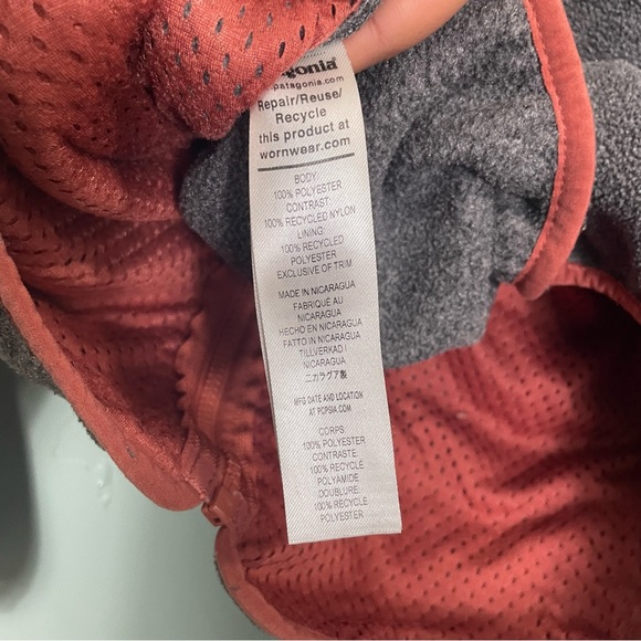 Patagonia Women’s Synchilla Fleece Jacket Large Full Zip Gray Orange 22955 - Picture 12 of 12